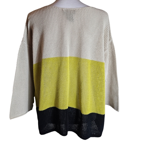 Lane Bryant Colorblock Striped Open Knit Sweater 100% Cotton Sweater Sz 18/20W - Picture 4 of 13